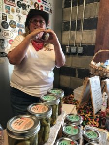Pickled okra and jams from Ghostal Carolina Pepper People - Port City Sweetheart Market